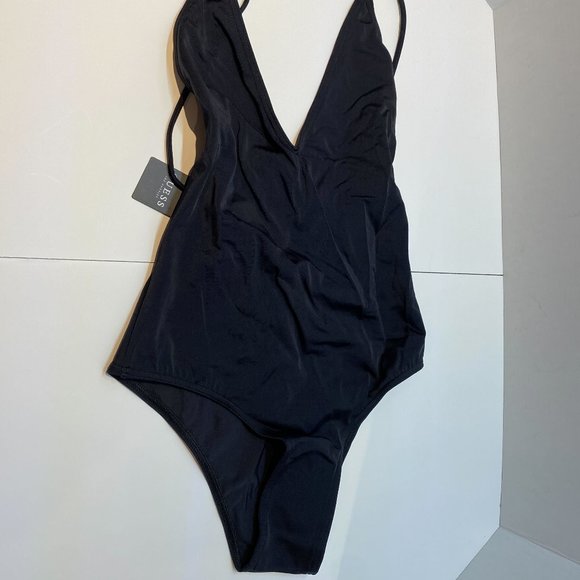 NWT Guess Jet Black One Piece - Small Ladies Swimsuit - Picture 2 of 3